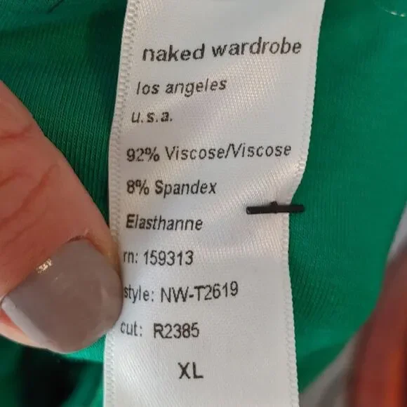 Naked Wardrobe Green Smooth Side Asymmetrical Crop Top NWT Sz XL NW-T2619 - Picture 9 of 11